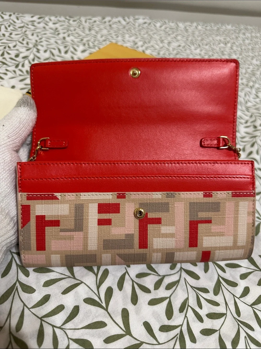 Fendi Coated Canvas/PVC Wallet on Chain - Picture 9 of 15